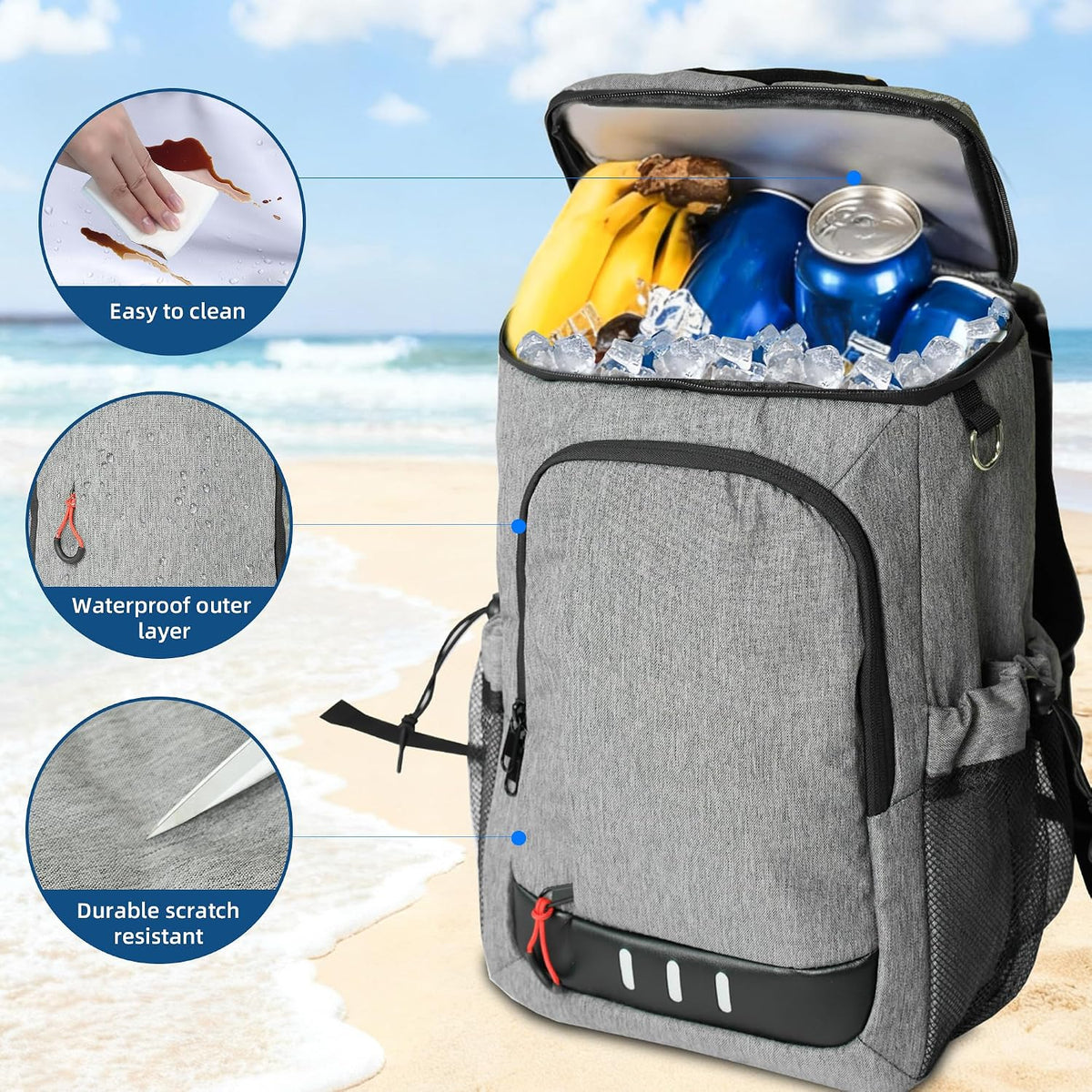 AUMTISC Lightweight Insulated Backpack Cooler Leak-Proof Outdoor Picnic NEW