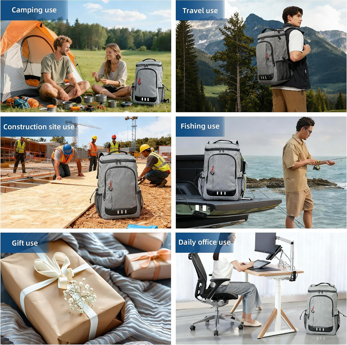 AUMTISC Lightweight Insulated Backpack Cooler Leak-Proof Outdoor Picnic NEW