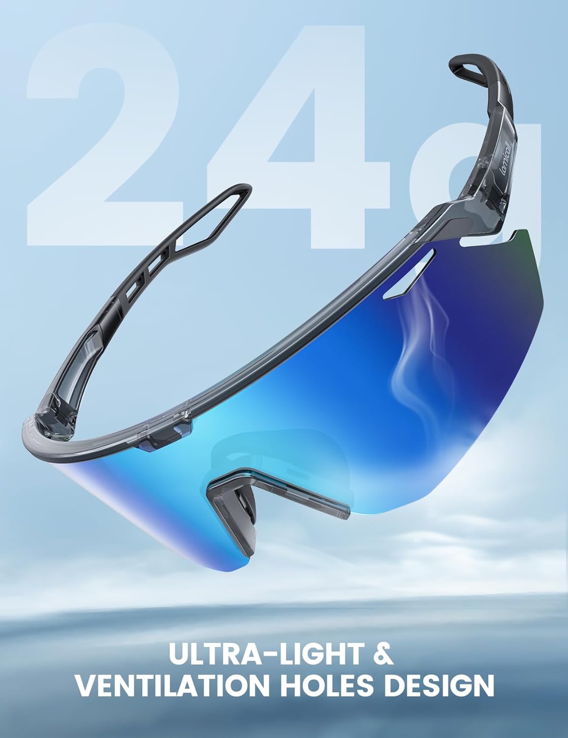 Lamicall Polarized Glasses Sports Sunglasses 99.9% UV400 Protection NEW