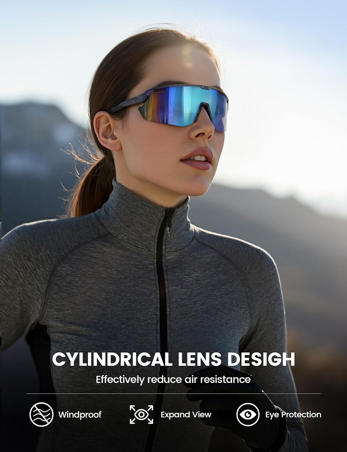 Lamicall Polarized Glasses Sports Sunglasses 99.9% UV400 Protection NEW