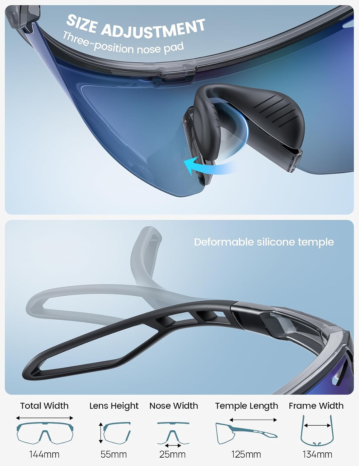 Lamicall Polarized Glasses Sports Sunglasses 99.9% UV400 Protection NEW