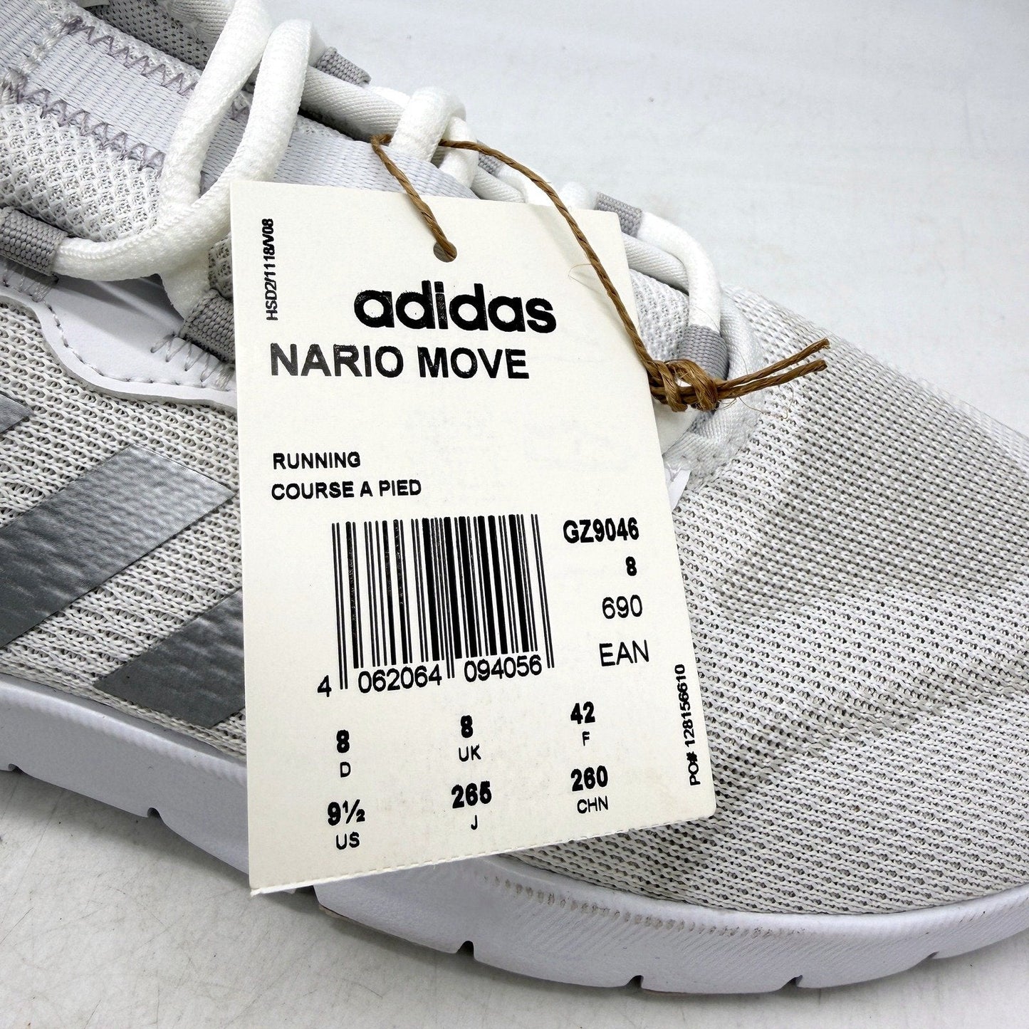 adidas Womens Nario Move Grey Cushioned Lightweight Running Shoes Size US9.5 NEW