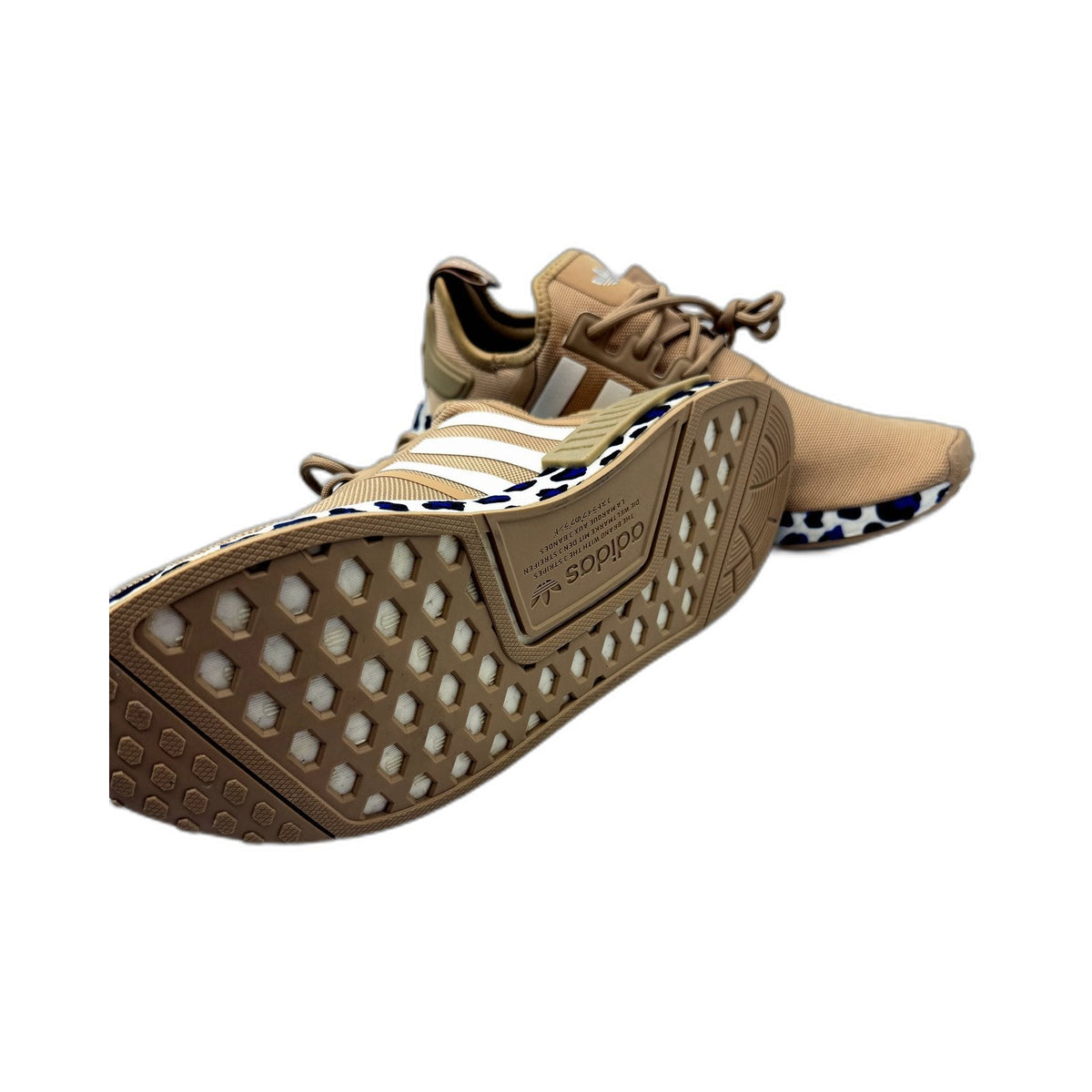 adidas Womens NMD_R1 W Beige Tan Animal Print Sole Sneakers US Size 8.5 NEW