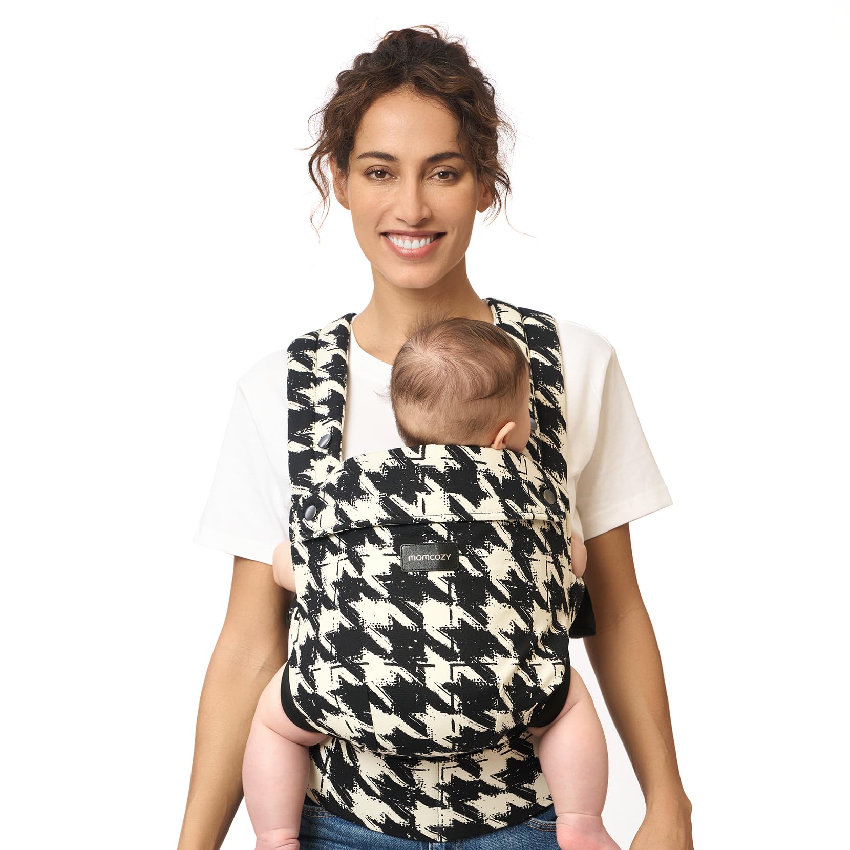 Momcozy Ergonomic Baby Carrier Houndstooth Lightweight Cozy Breathable NEW