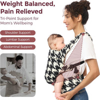 Momcozy Ergonomic Baby Carrier Houndstooth Lightweight Cozy Breathable NEW