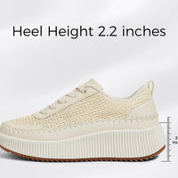 LUCKY STEP Chunky Casual Beige Braided Knit Trainers Sneakers US 8.5 NEW