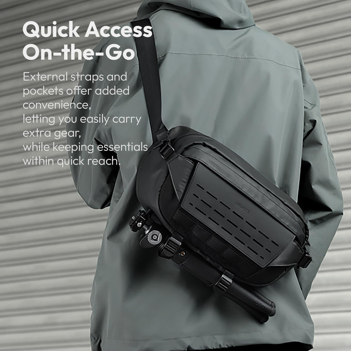 ULANZI Compact Camera Sling Bag 9L Capacity with Tripod Mount, Black NEW