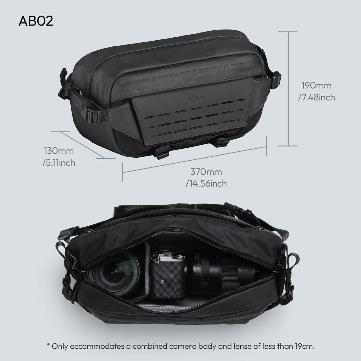 ULANZI Compact Camera Sling Bag 9L Capacity with Tripod Mount, Black NEW