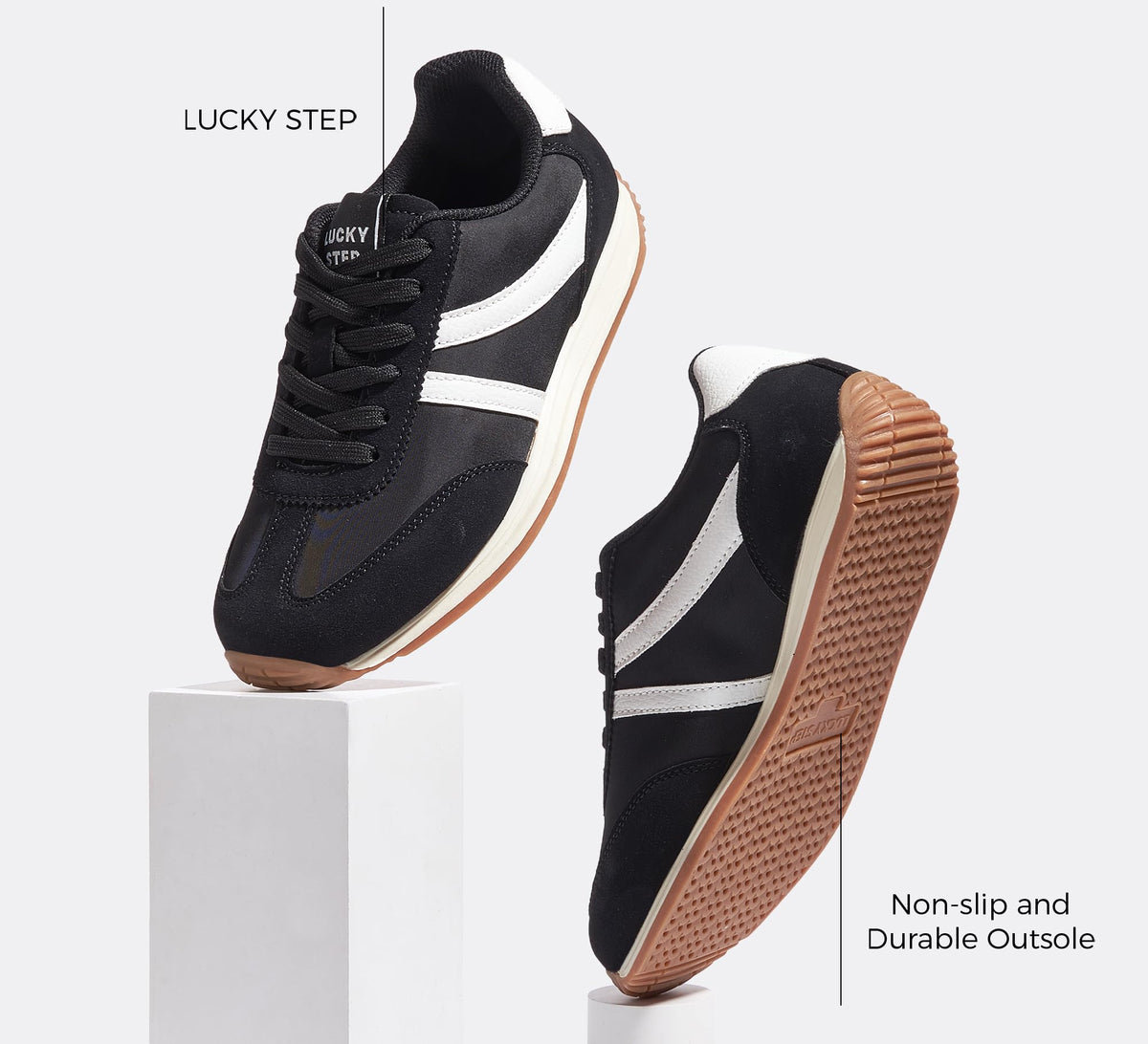 LUCKY STEP Retro Fashion Trainers Casual Running Shoes Non-Slip Womens US 9 NEW