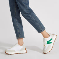 LUCKY STEP Retro Classic Trainers White Green Platform Sneakers Womens US 6 NEW