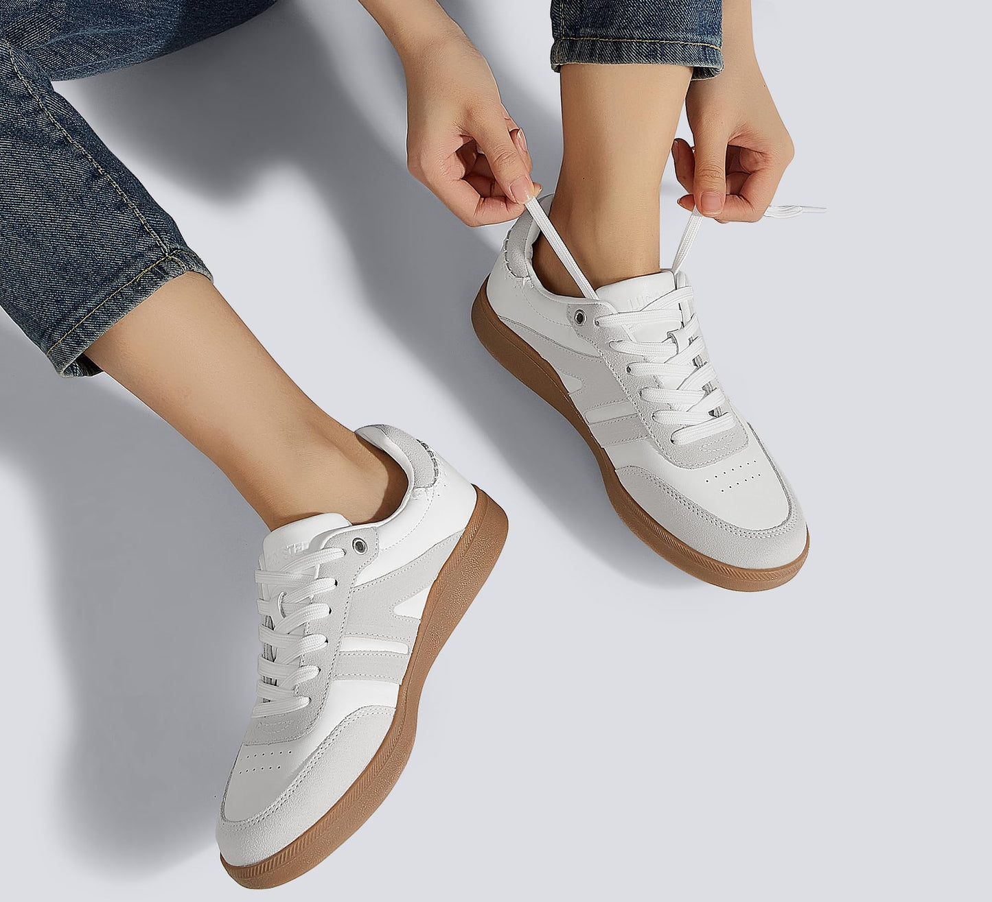 LUCKY STEP Casual Trainers Retro Gum Sole Sneakers Skate Shoes Womens US 11 NEW