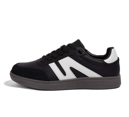 LUCKY STEP Retro Gum Sole Trainers Tennis Skate Shoes Black Womens US 10 NEW