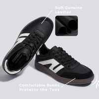 LUCKY STEP Retro Gum Sole Trainers Tennis Skate Shoes Black Womens US 10 NEW