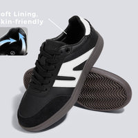 LUCKY STEP Retro Gum Sole Trainers Tennis Skate Shoes Black Womens US 10 NEW
