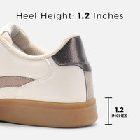 LUCKY STEP Retro Trainer Walking Shoes Non-Slip Beige Grey Women US 6.5 NEW