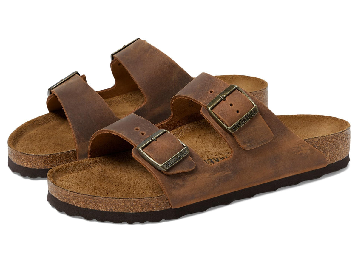 Birkenstock Arizona Cognac Mid Brown Leather Sandals Unisex M 7 L 8 EU 39 DEMO