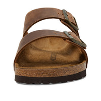 Birkenstock Arizona Cognac Mid Brown Leather Sandals Unisex M 7 L 8 EU 39 DEMO