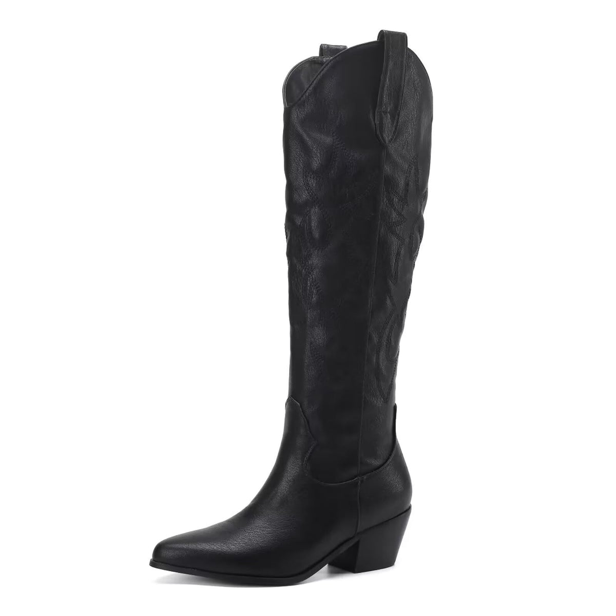 CIERWS Embroidered Western Cowgirl Knee-High Cowboy Boots Black Women Size 6 NEW