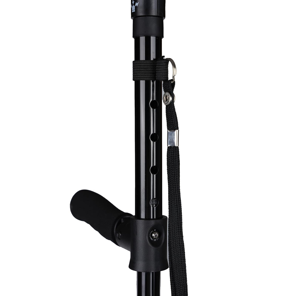 RUNZI Folding Walking Stick with LED Light and Alarm Adjustable Cane Black NEW