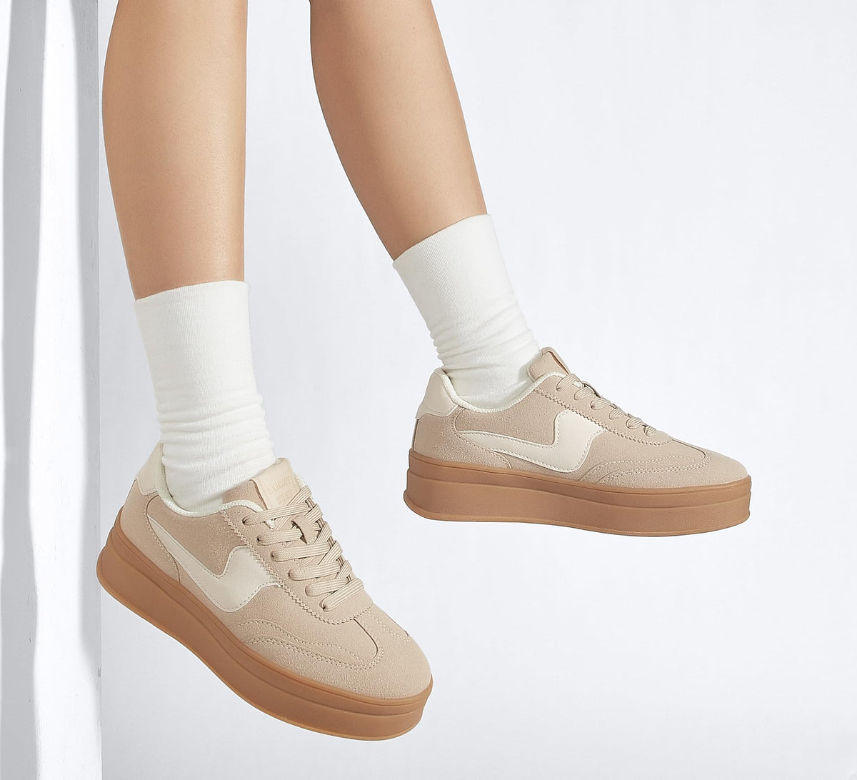 LUCKY STEP Faux Suede Trainers Comfortable Fashion Sneakers for Women US 10 NEW