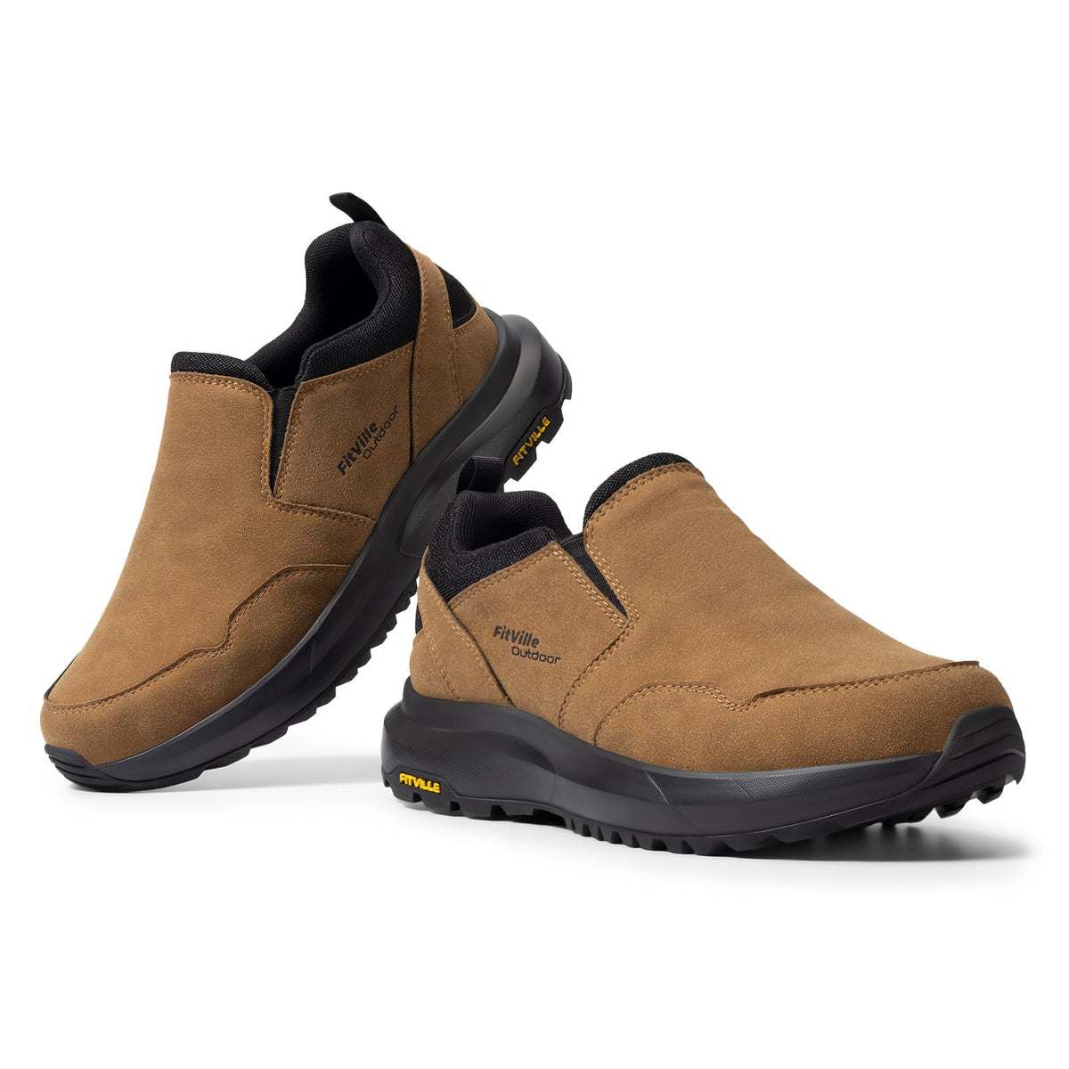 FitVille Dune Brown Outdoor Trekking & Hiking Shoes for Men WIDE FIT US 13 NEW