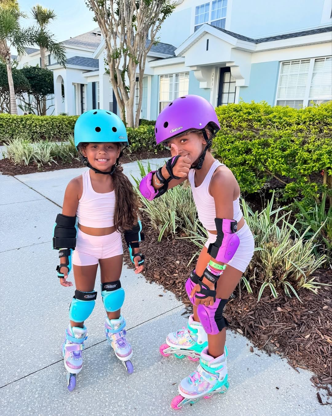 Nattork Kids Inline Skates Rose Medium Size 1-4 US Butterfly White & Pink NEW