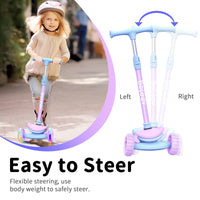 BELEEV 3 Scooters Wheel Folding Scooter for Kids Ages 3-12, Purple NEW