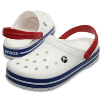 Crocs Crocband Clog White Blue Jean Casual Comfort Shoes for Men US 12 NEW