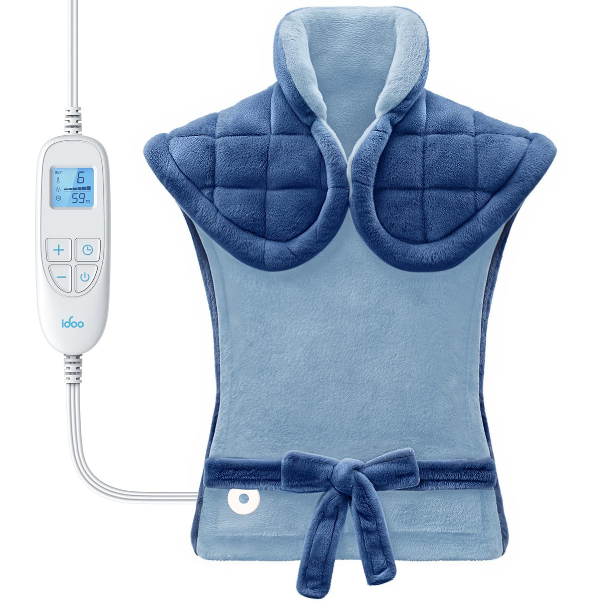 iDOO Weighted Electric Heating Pad for Neck Shoulders Back Blue DEMO