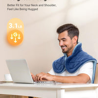 iDOO Weighted Electric Heating Pad for Neck Shoulders Back Blue DEMO