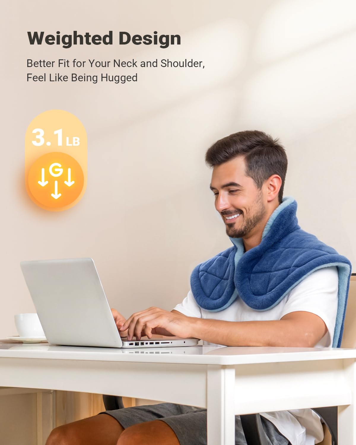 iDOO Weighted Electric Heating Pad for Neck Shoulders Back Blue DEMO