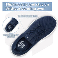 FitVille Slip On Breathable Lightweight Trainers Navy Mens WIDE FIT US 8.5 DEMO