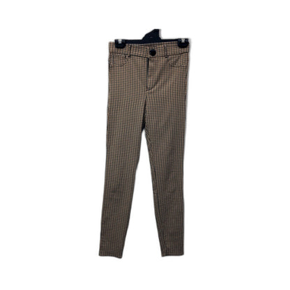 Zara Womens Houndstooth Pants in Black and Tan, Comfortable Fit Size S NEW