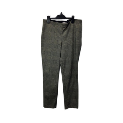 H&M Womens Plaid Trousers Plaid Houndstooth Trousers in Black and Beige, Size 8
