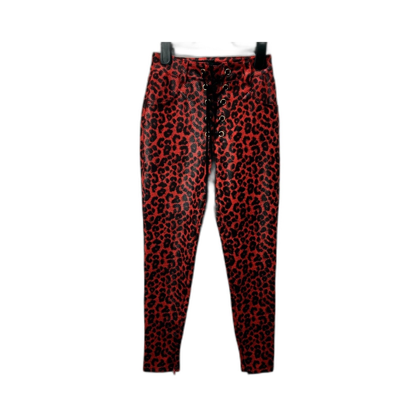 Jagger & Stone Womens Leopard Print Pants Drawstring Waist Comfortable Size 8