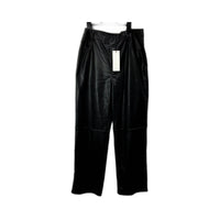 Alice in the eve. Womens Leather Pants High Waisted Pleated Black Size 2XL NEW