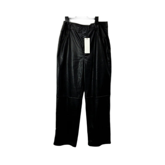 Alice in the eve. Womens Leather Pants High Waisted Pleated Black Size 2XL NEW