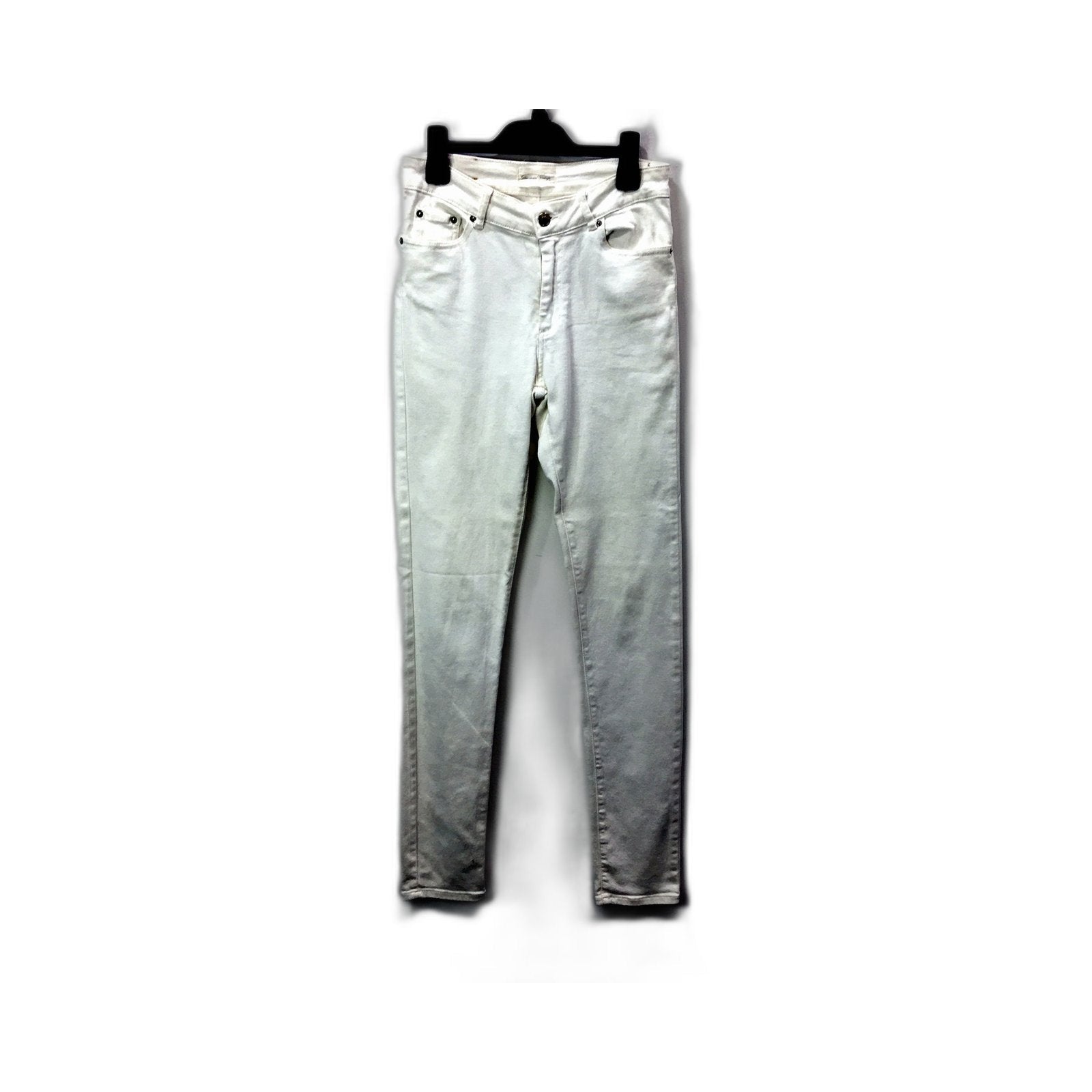 American Vintage Skinny Jeans Womens High Waisted Skinny White Jeans Size 28