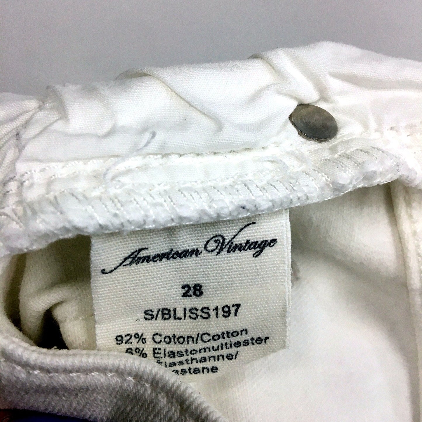American Vintage Skinny Jeans Womens High Waisted Skinny White Jeans Size 28