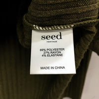 Seed Heritage Womens Ribbed Knit Pullover Sweater in Olive Green, XS Size