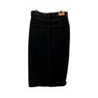 Monki Womens Denim Skirt Black Cotton Denim Midi Skirt Size 42