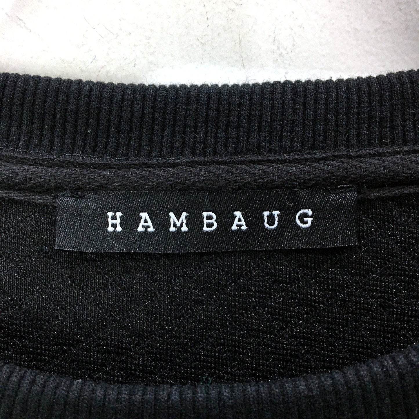 Hambaug Mens Textured Knit Pullover Sweatshirt Comfortable Crew Neck Black NEW