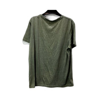 Slim Fit Mens Slim T-Shirt Fit Olive Green V-Neck T-Shirt, Size L, Comfortable