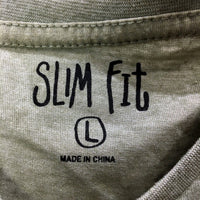 Slim Fit Mens Slim T-Shirt Fit Olive Green V-Neck T-Shirt, Size L, Comfortable