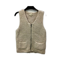 Witchery Womens Beige Knit Vest with Zip Front, Size M