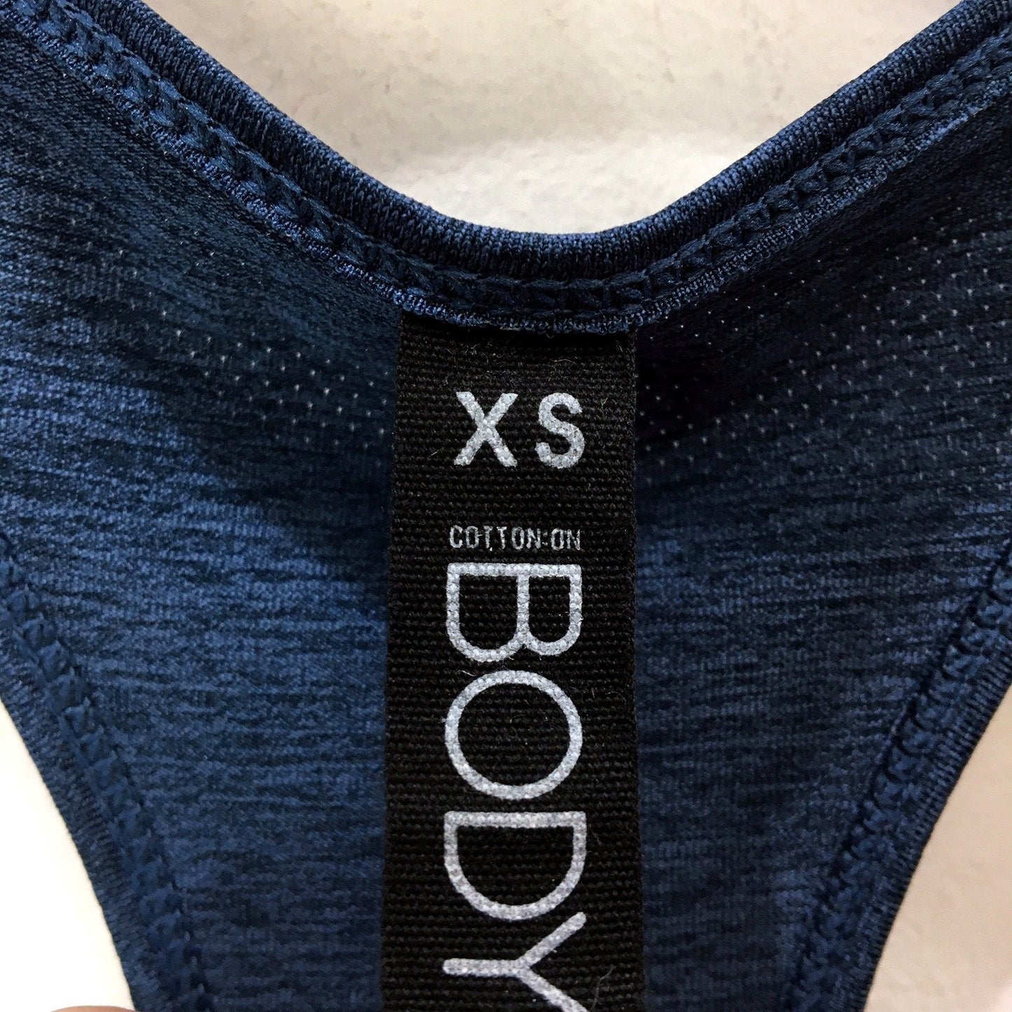 Body Womens Navy Blue Cotton Racerback Tank Top - XS Size