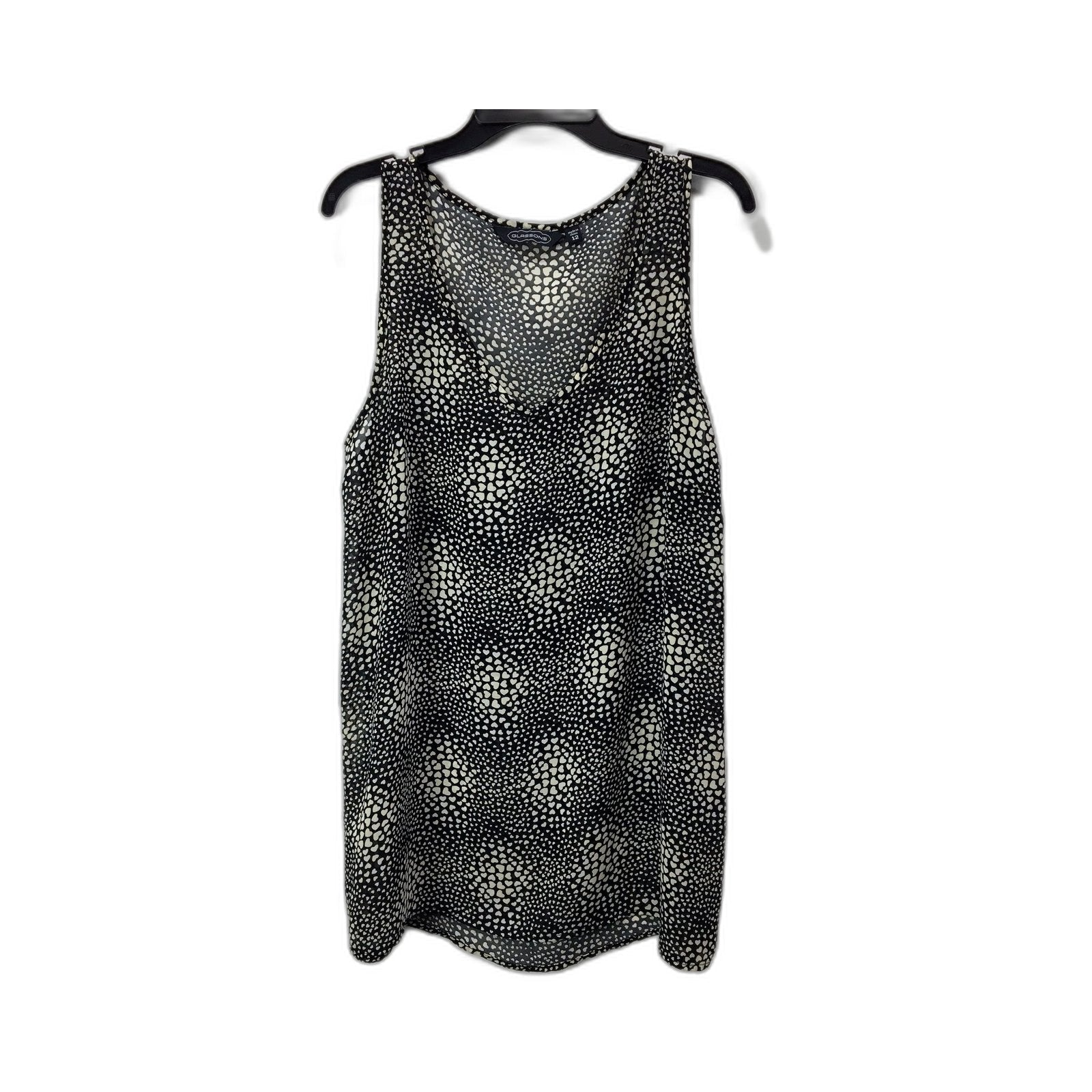 Glassons Womens Sleeveless Dress Sleeveless Polka Dot Dress in Black Size 12