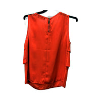TEMT Collection Womens Sleeveless Top with Layered Zipper Design Orange Size 8