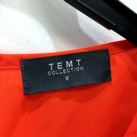 TEMT Collection Womens Sleeveless Top with Layered Zipper Design Orange Size 8