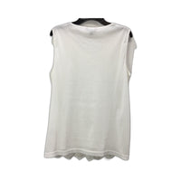 Katies Womens Sequin Tank Top in White, Size M
